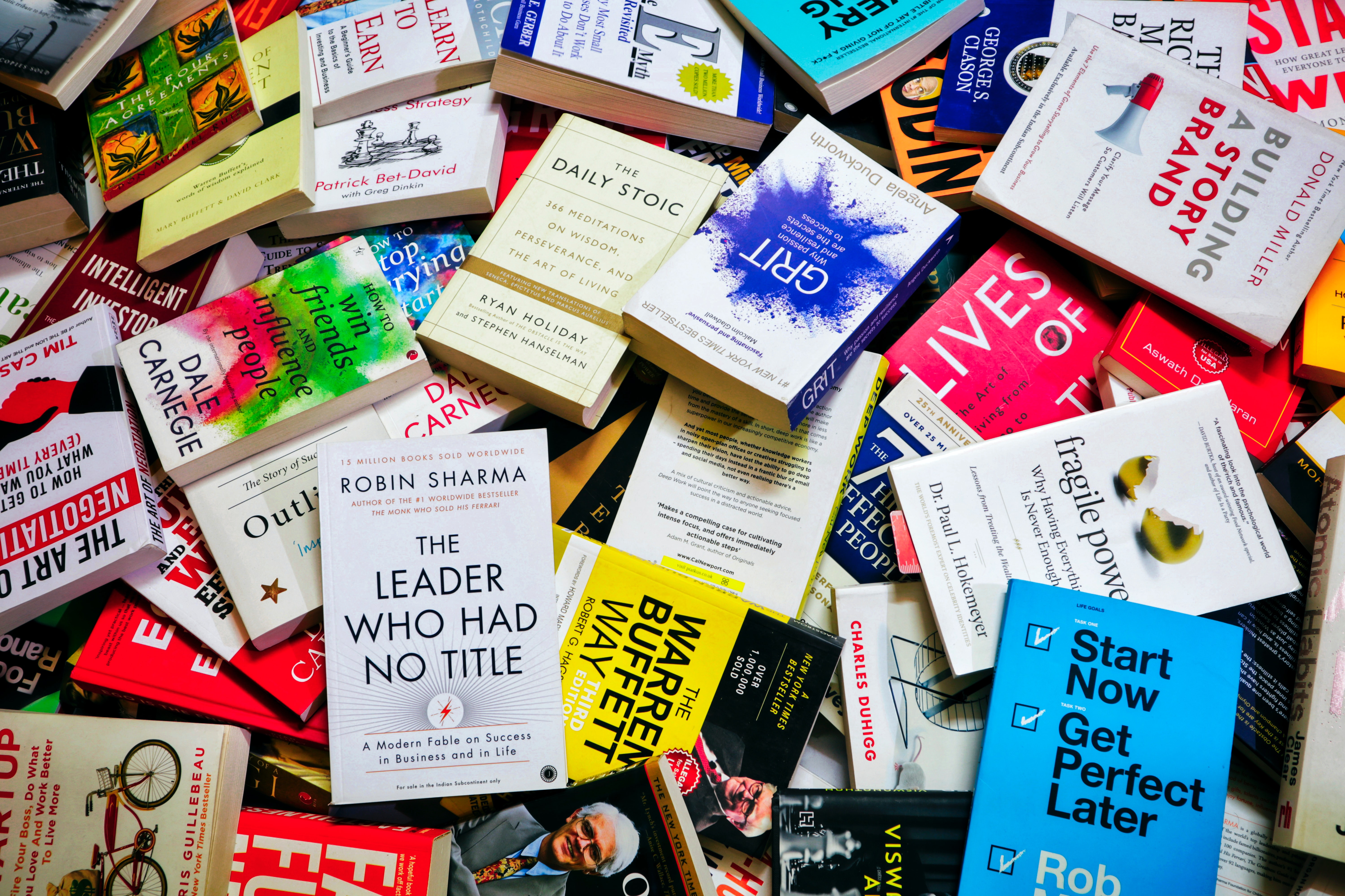 Photo of a pile of professional development books